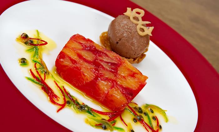 Blood Orange Terrine, Chocolate Parfait